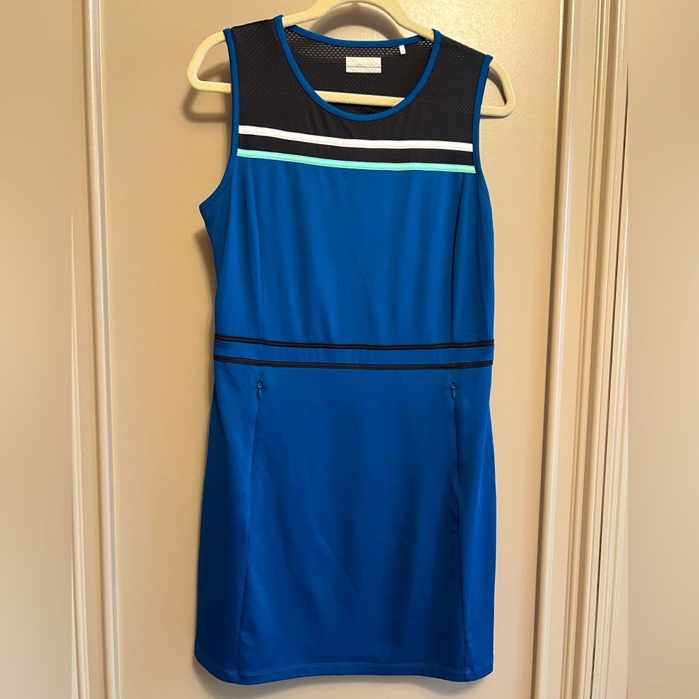 Callaway Opti Dry Golf Tennis dress with shorts & zippers. Size Medium Teal Blue